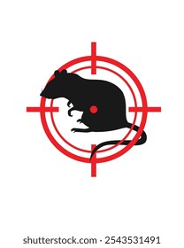 Pest control badges set. Design elements, danger and stop signs with rat silhouette stock illustration