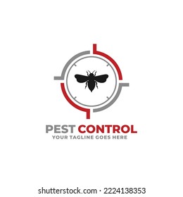 Pest control bee logo design vector