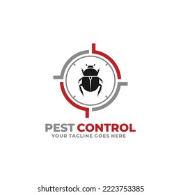 Pest control bug logo design vector