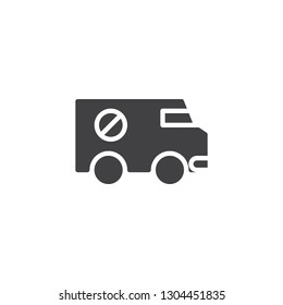 Pest control car vector icon. filled flat sign for mobile concept and web design. Insect repellent service simple solid icon. Symbol, logo illustration. Pixel perfect vector graphics