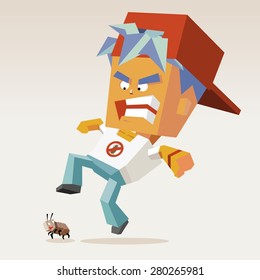 pest control catcher.vector illustration