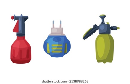 Pest Control with Chemical in Bottle Vector Set