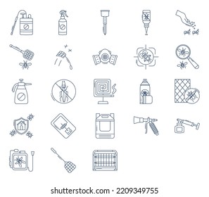 Pest control and cleaning services icon set