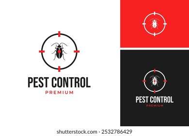 Pest control cockroach logo design vector template illustration idea