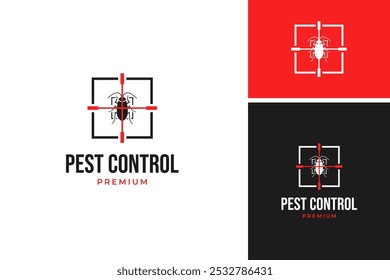 Pest control cockroach logo design vector template illustration idea