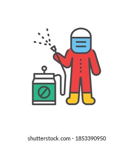 Icono de línea de color de control de plagas. Pictograma para página web, aplicación móvil, promoción.