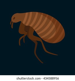 Pest control concept with insects exterminator silhouette flat vector illustration