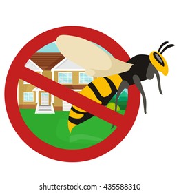 Pest control concept with insects exterminator silhouette flat vector illustration