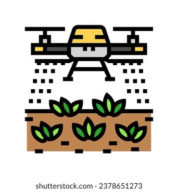 Schädlingsbekämpfung Drohne Symbol Vektorgrafik. Drohnenschild zur Schädlingsbekämpfung. einzelne Symbolillustration