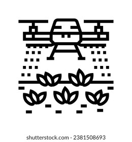 pest control drone line icon vector. pest control drone sign. isolated contour symbol black illustration
