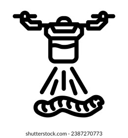 vector de icono de línea drone de control de plagas. señal de drone de control de plagas. símbolo de contorno aislado ilustración negra