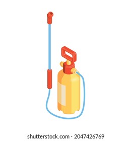 Pest Control Equipment Icon Sprayer With Toxic Pesticide Isometric Vector Illustration