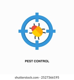 Pest Control flat colored icon or logo. Symbol or sign on house repair and maintenance services theme. Editable vector illustration.