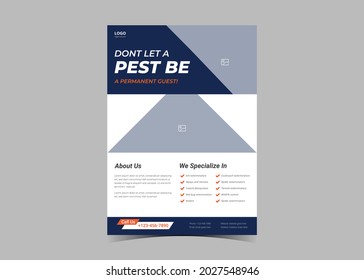 Plantilla de diseño del volante de control de plagas. Diseño del folleto de prevención de plagas.
Diseño de la plantilla del folleto de los expertos en control de plagas