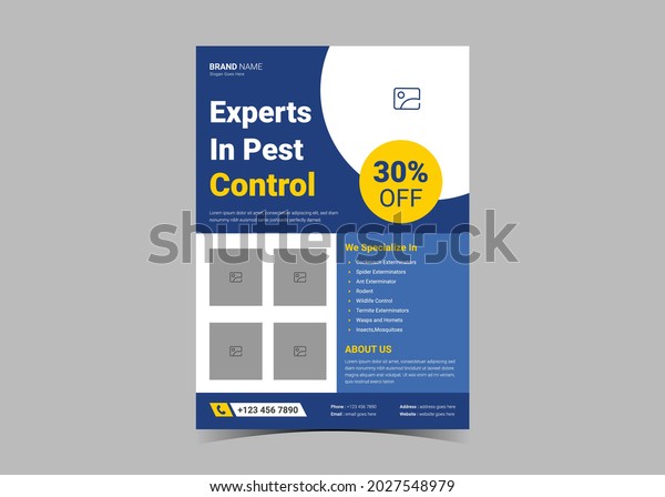 Pest control flyer design template. Pest
prevention poster leaflet design.
Pest control experts flyer
poster leaflet template
design