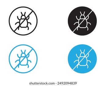 Pest control icon black and white vector outline sign