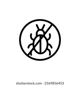 Pest control icon Black and white outline vector