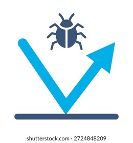 Ícone de controle de pragas azul vetor plano design inseto escudo símbolo proteção contra bugs repelente segurança elemento gráfico sinal