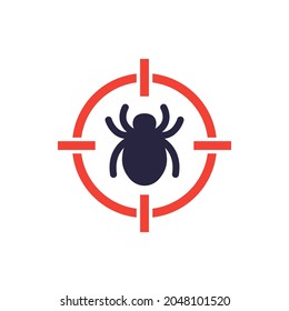 pest control icon with a bug and target
