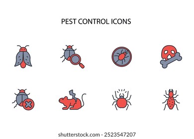 Pest control icon set.vector.Editable stroke.linear style sign for use web design,logo.Symbol illustration.