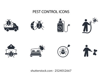 Ícone de controle de praga set.vetor.Sinal de estilo traço.linear editável para usar design da Web,ilustração logo.Symbol.