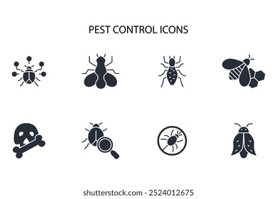 Pest control icon set.vector.Editable stroke.linear style sign for use web design,logo.Symbol illustration.