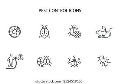 Pest control icon set.vector.Editable stroke.linear style sign for use web design,logo.Symbol illustration.