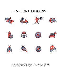 Pest control icon set.vector.Editable stroke.linear style sign for use web design,logo.Symbol illustration.