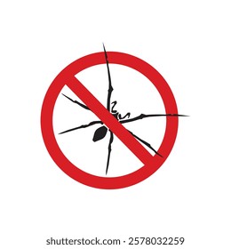 Pest control Icon template, Insect repellent emblem. Isolated forbidding and warning signs of harmful insect and rodent. Vector illustration