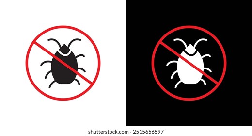 Icono de control de plagas Ilustración plana de línea delgada