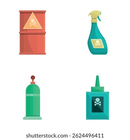 Pest control icons set cartoon vector. Professional insect control service. Disinfection and sanitation