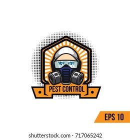 Pest control illustration modern design man in working robe