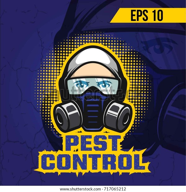 Pest control illustration modern design man in\
working robe