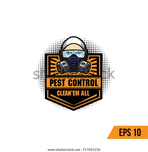 Pest control illustration modern design man in\
working robe