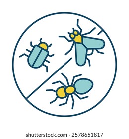 Pest Control – Insect and Spray Representing Extermination and Pest Prevention to Ensure Safe, Healthy Living Environments Free of Pests and Rodents. Vector illustration.