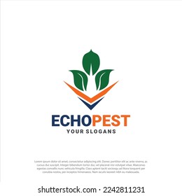 Pest Control Logo Design leaf and arrow down for pest attack symbol logo design vector