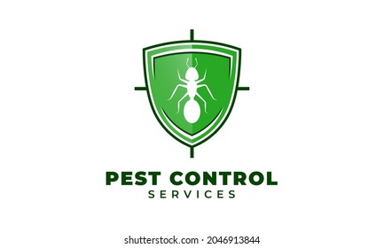 Diseño del logotipo de control de plagas. Logo moderno con una silueta de insecto. Diseño vectorial editable aislado con fondo blanco.