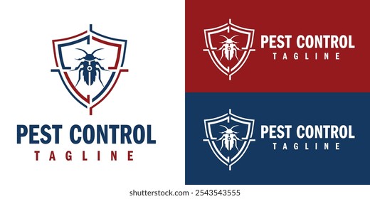 Modelo de design de logotipo de controle de pragas. Bug Killer Logo Business.