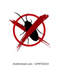 pest control logo design vector insect protection examination icon template illustration
