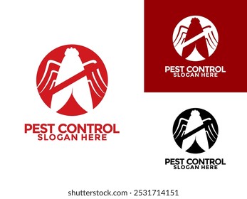 pest control logo design vector, insecticide logo icon, Disinfection service and pest control logo design template