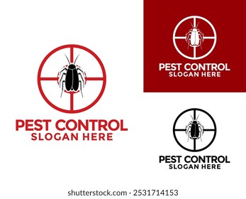 pest control logo design vector, insecticide logo icon, Disinfection service and pest control logo design template