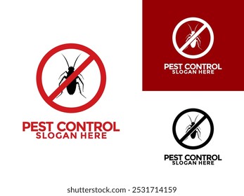 pest control logo design vector, insecticide logo icon, Disinfection service and pest control logo design template