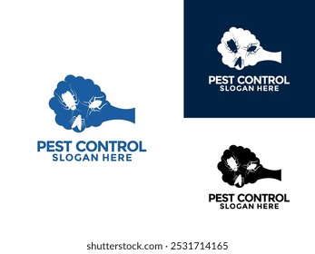 pest control logo design vector, insecticide logo icon, Disinfection service and pest control logo design template