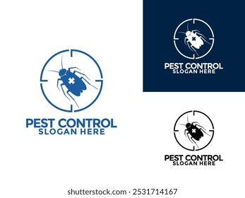 pest control logo design vector, insecticide logo icon, Disinfection service and pest control logo design template