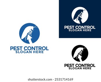 pest control logo design vector, insecticide logo icon, Disinfection service and pest control logo design template