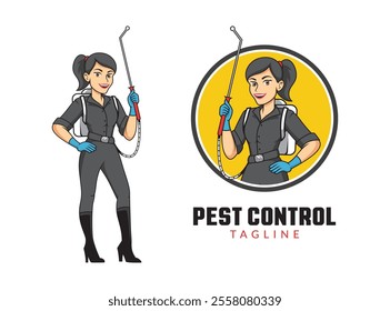 Pest control logo design vector illustration. Creative pest control mascot