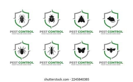 Pest control logo set design vector