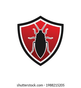 pest control logo template with shield concept