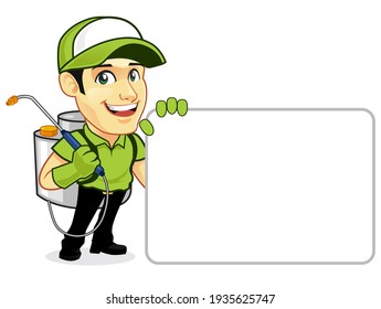 pest control mascot cartoon in vector