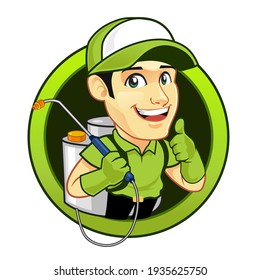 pest control mascot cartoon in vector